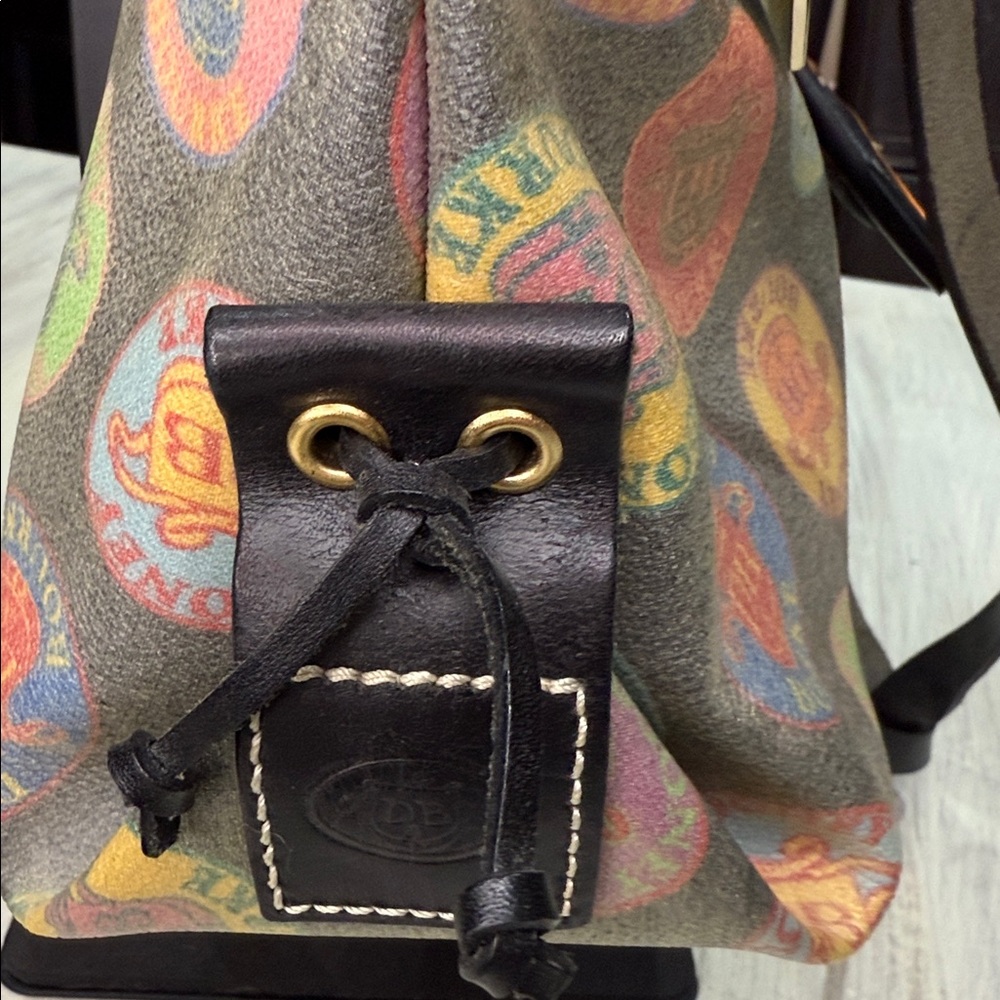Dooney & Bourke Colorful Logo Tote with Black Accents-EUC - Picture 5 of 10